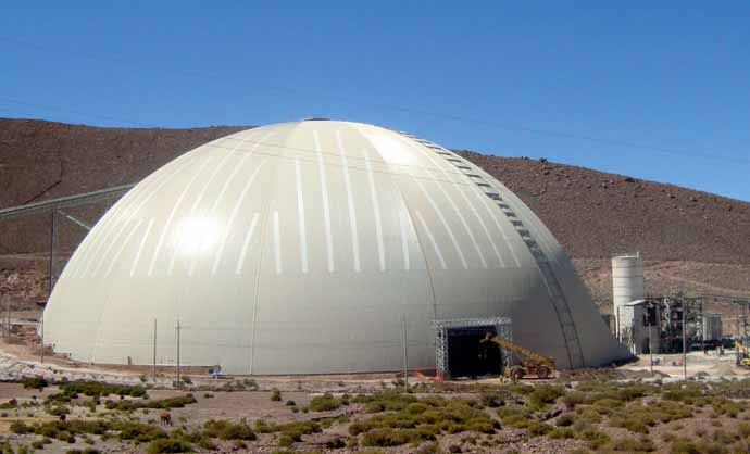 South America’s largest dome built by Caballero and Geometrica over an operating stockpile